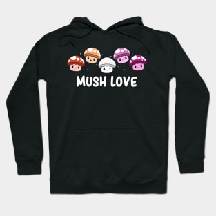 Subtle Lesbian Pride Flag Cute Mushroom Kawaii Fungi Hoodie